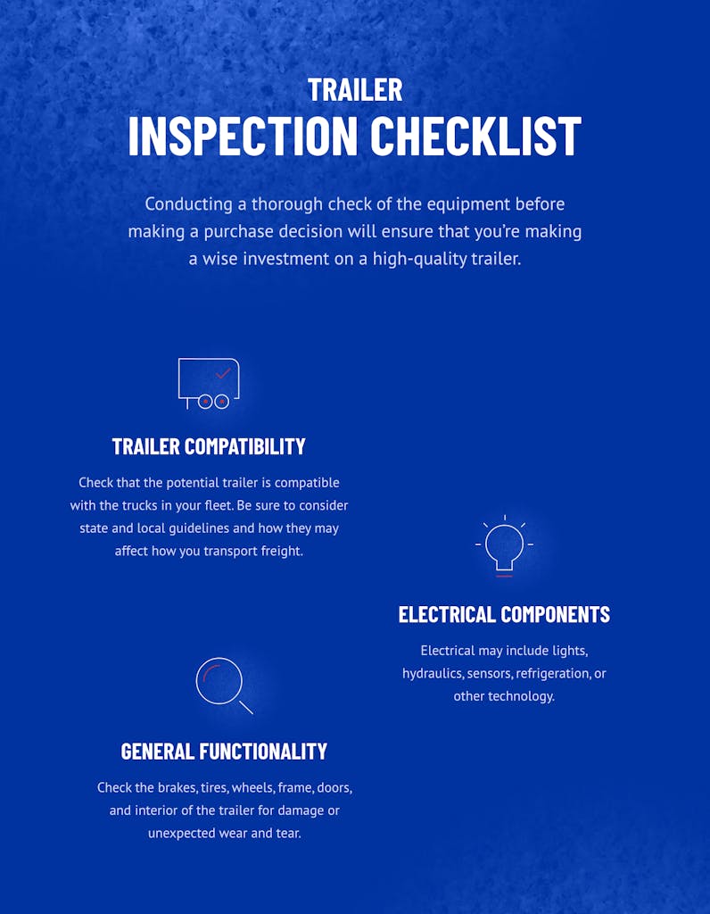 Vector illustration of a trailer inspection checklist