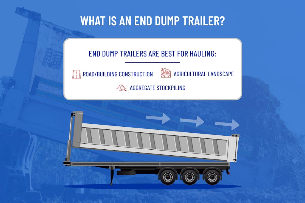 Vector illustration depicting what end dump trailers are best for