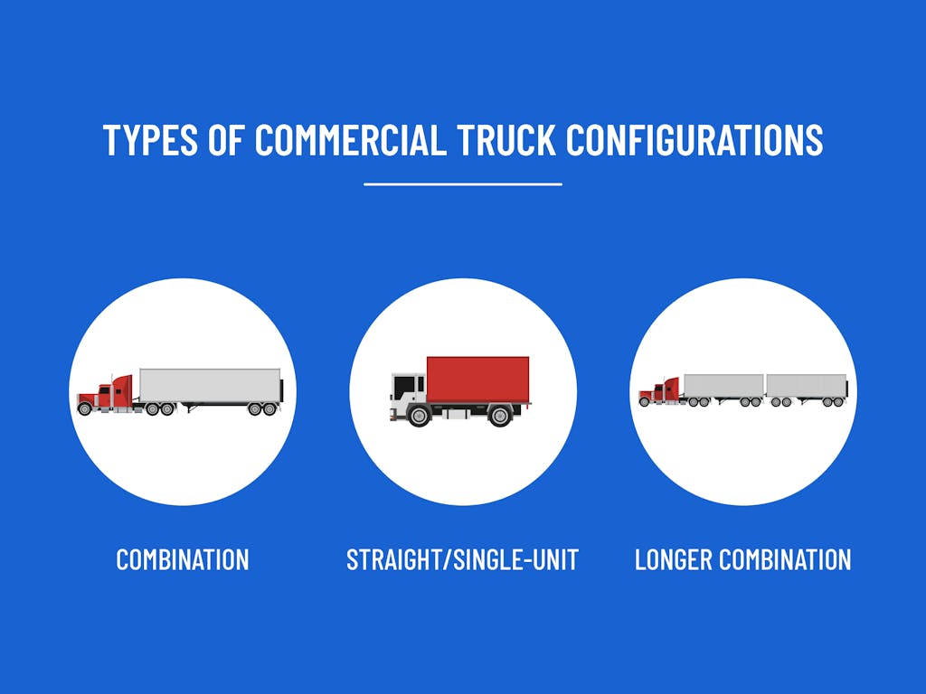 Illustration of the most common commercial truck configurations.