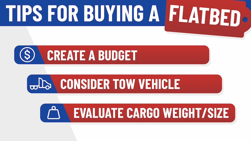 A list of tips on how to buy a flatbed trailer. 