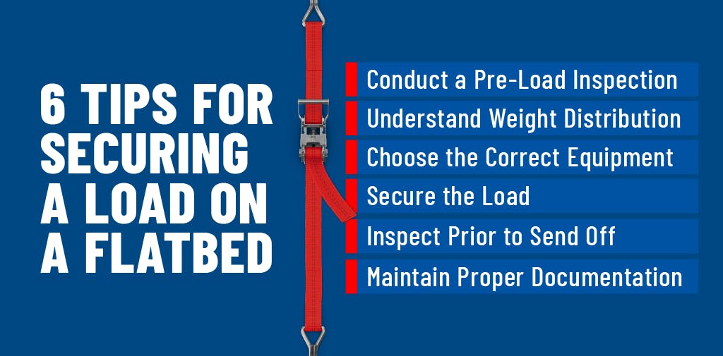 Tips for securing a load on a flatbed. 