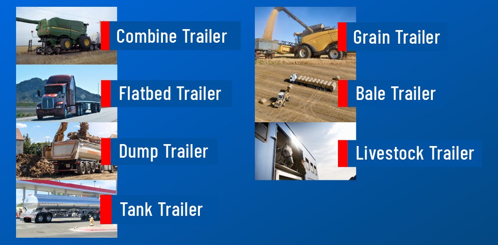 7 types of agricultural trailers. 