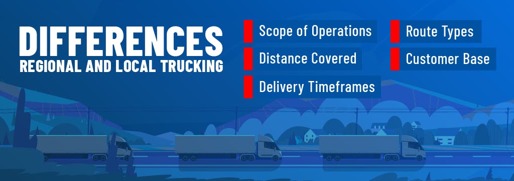 Differences between regional and local trucking. 